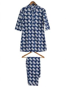 Blue Floral Print Kurta cord Set