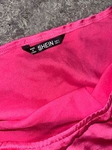 Hot Pink One-Shoulder Ruched Mini Dress