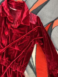 Velvet Dress with Matching Bag