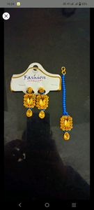 Blue Stone Necklace Set with Earrings