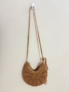Boho Straw Crochet Crossbody Bag