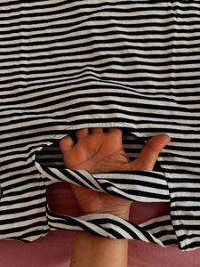 Striped T-shirt with Cut-out Back
