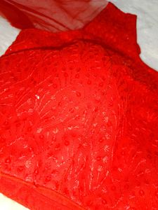 Red Embroidered Blouse
