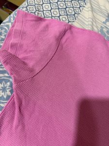 Pink Waffle Knit Top