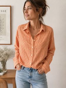 Chic Plaid Button-Down Shirt