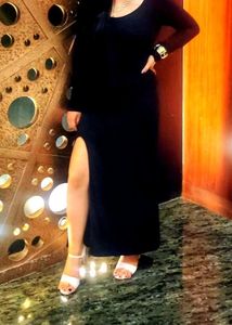 Elegant Black Dress with High Slit