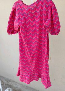 Pink Chevron Mini Dress