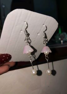 Flower Pearl Drop Earrings