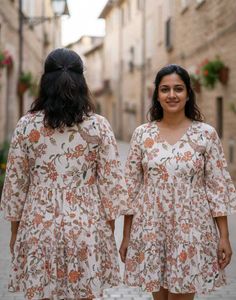 Floral Print Tiered Mini Dress
