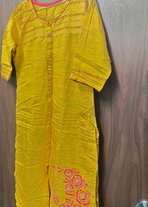Raw Silk Embroidery Kurtha