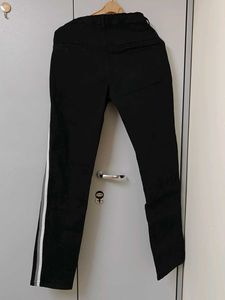 Striped Black Casual Trousers