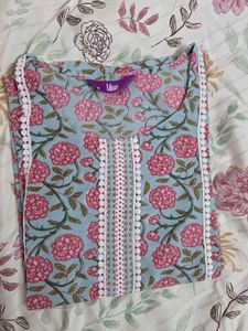 Libas Floral Printed Gotta Patti Kurta
