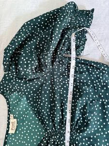 Chic Green Polka Dot Dress