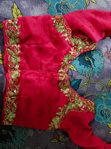 Stunning Red Floral Ruffle Lehenga Choli
