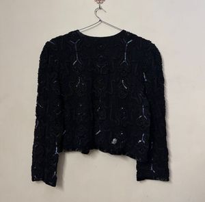 Sparkling Black Sequin Jacket