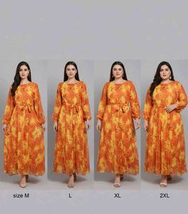 Orange Floral Print Maxi Dress