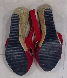 Red Wedges Sandals