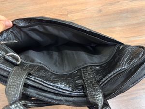 Stylish Croc-Embossed Laptop Bag
