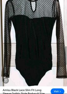 Black Lace Long Sleeve Bodysuit