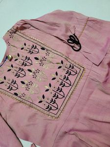 Pink Anarkali Kurta With Bell Sleeves
