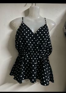 Black & White Polka Dot Cami Top