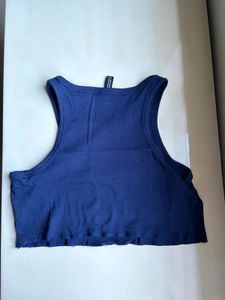 H&amp;M Blue Halter Neck Tank Top