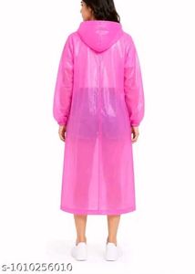 Bright Pink Transparent Raincoat