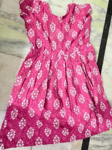 Cotton Pink Floral Dress