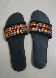 Embroidered Mirror Work Slides (New)