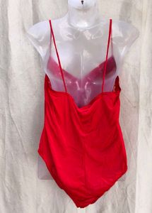 Red Lace Trim Bodysuit
