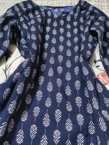 Stylish Navy Blue Printed Kurta
