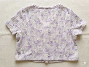 Cute Floral Print Button-Up Crop Top