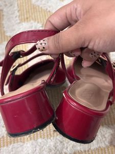 Chic Burgundy Block Heel Slingbacks