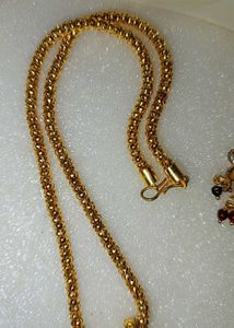 Indian Style Gold Necklace &amp; Earring Set