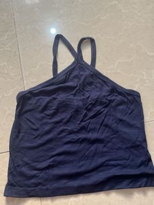 Navy Blue Ribbed Tank Top