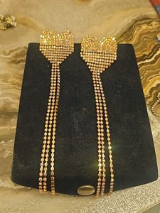 Sparkling Heart Dangle Earrings