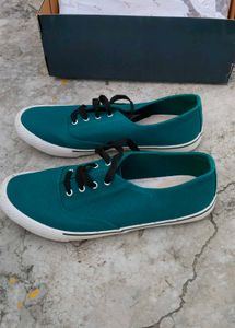 AJIO Teal Canvas Sneakers - Casual Comfort