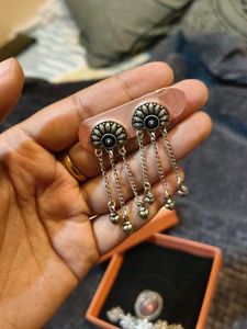 VOYLLA Boho Oxidized Silver Jewellery Set