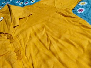 Vibrant Yellow Button-Up Shirt