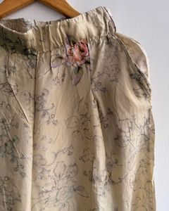 100% Silk Floral Print Palazzo Pants