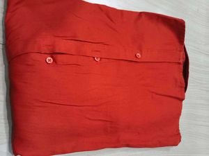 Men's Red Button-Up Shirt
