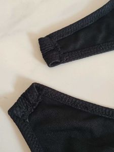 Black Textured Bikini Bottom