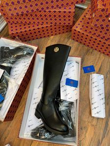 Tory Burch Black Leather Riding Boots