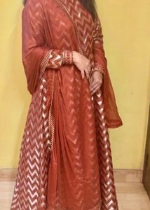 Brocade Gown With Dupatta