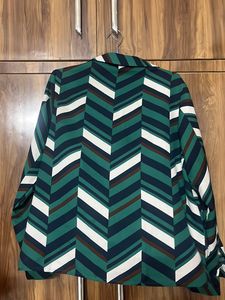 Dark Green Strips Top