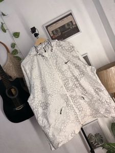 Nike White Patterned Jacket