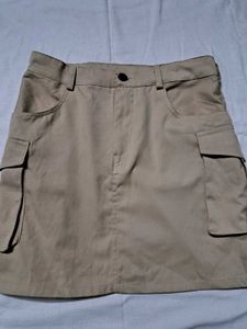 Khaki Cargo Skirt