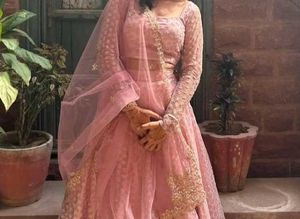 Beautiful Pink Embroidered Lehenga Set