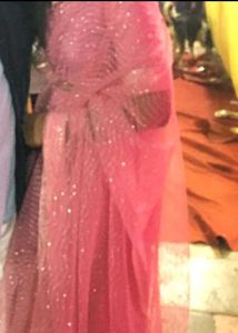 Elegant Pink Net Saree