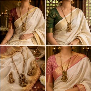 Traditional Temple Design Long Haram Necklace for
